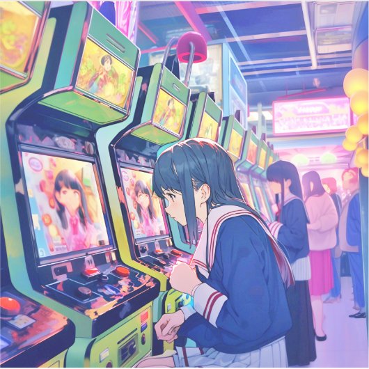 Sticker シール Seal｜ゲーセンJK 寿司娘 GenerativeAI (Devant)