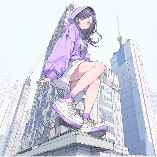 Sticker シール Seal|パープルJK Purple |寿司娘 GenerativeAI (Devant)