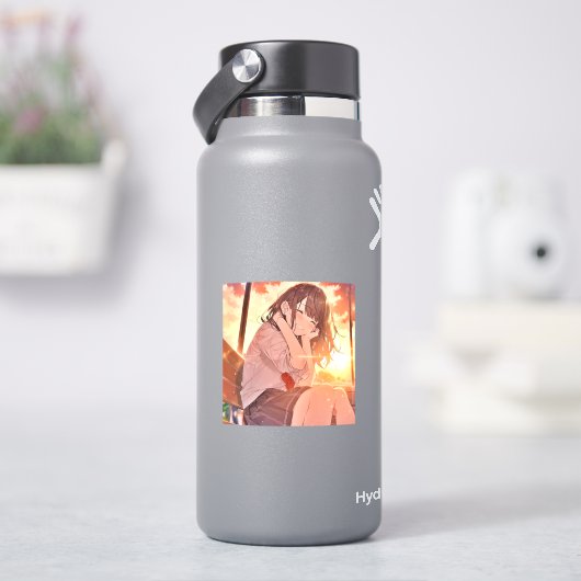 Sticker シール Seal|夕日JK 寿司娘 GenerativeAI (HydroFlask)