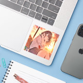 Sticker シール Seal｜夕日JK 寿司娘 GenerativeAI (Ordinateur portable avec iPhone)