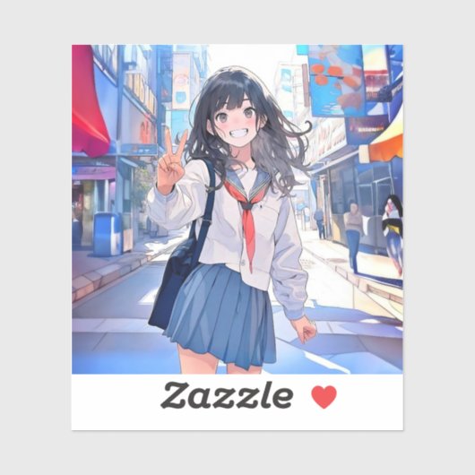 Sticker シール Seal｜寄り道JK 寿司娘 GenerativeAI (Feuille)