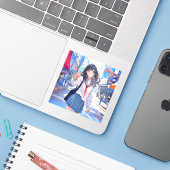 Sticker シール Seal｜寄り道JK 寿司娘 GenerativeAI (Ordinateur portable avec iPhone)