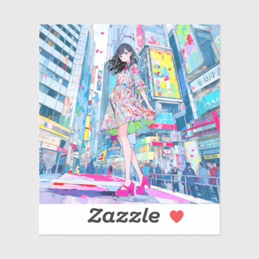 Sticker シール Seal｜Colorful JK 寿司娘 GenerativeAI (Feuille)