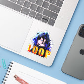 Sticker ステッカー|VACHABORG グッズ「 Neo-Reiwa Girl 」 シール (Ordinateur portable avec iPhone)