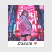 Sticker ネオンJKシール Seal|寿司娘 GenerativeAI (Feuille)