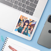 Sticker 寿司娘アイコンシール seal|GenerativeAI (Ordinateur portable avec iPhone)