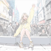 Sticker 手を振るJKシール|寿司娘 Seal GenerativeAI (Devant)