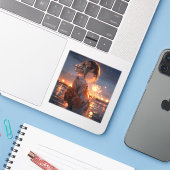 Sticker 手持ち花火/Hand held fireworks | 東京娘 GenerartiveAI シール (Ordinateur portable avec iPhone)