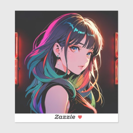 Sticker 煌霞の少女【Radiant Haze Girl】セラミックタイル (Feuille)