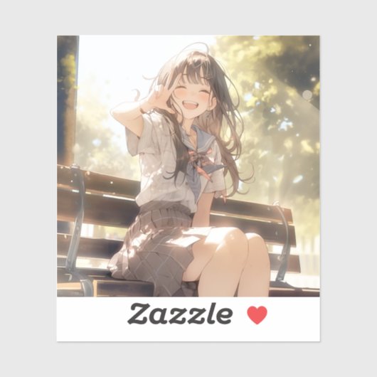 Sticker 笑顔で3ピースJKシール|寿司娘 Seal GenerativeAI (Feuille)
