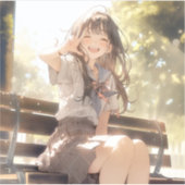 Sticker 笑顔で3ピースJKシール|寿司娘 Seal GenerativeAI (Devant)
