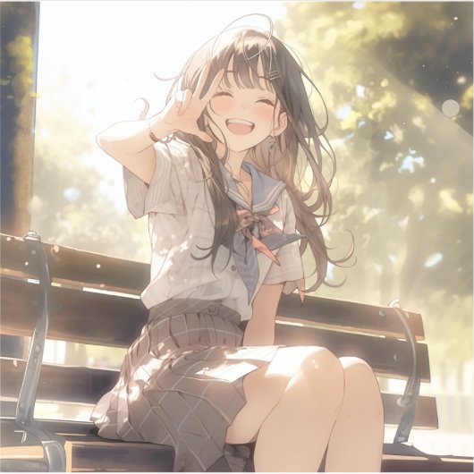 Sticker 笑顔で3ピースJKシール|寿司娘 Seal GenerativeAI (Devant)