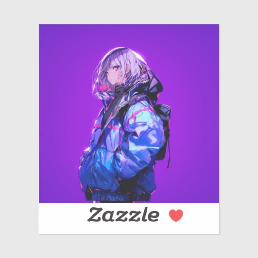 Sticker 紫/Purple Seal | 東京娘 GenerartiveAI (Feuille)