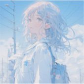 Sticker 青と夏/Blue and Summer | 東京娘 GenerartiveAI シール (Devant)