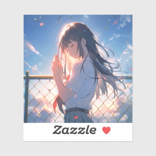 Sticker 願い事JKシール|寿司娘 GenerativeAI  (Feuille)