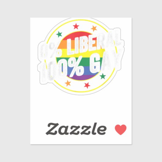 Sticker 0 Libéral 100 Gay LGBT Design pour les conservateu (Feuille)