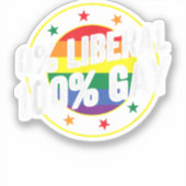 Sticker 0 Libéral 100 Gay LGBT Design pour les conservateu (Recto)