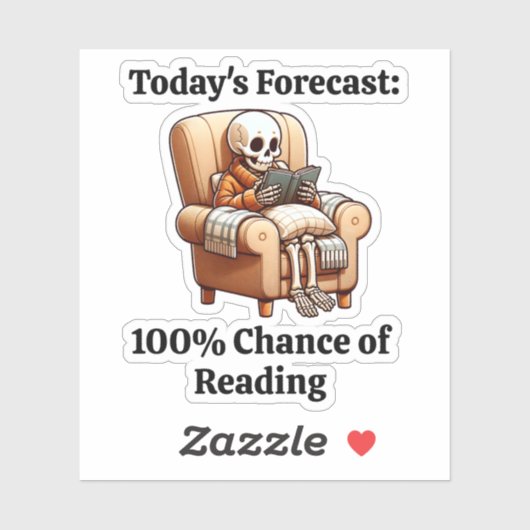 Sticker 100% De Chance De Lire Funny Bookish Book Lover (Feuille)