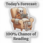 Sticker 100% De Chance De Lire Funny Bookish Book Lover (Devant)