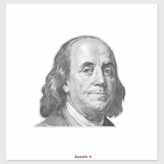 Sticker 100 dollars, Benjamin Franklin (Feuille)