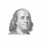 Sticker 100 dollars, Benjamin Franklin (Devant)
