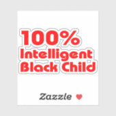 Sticker 100% Enfant noir intelligent (Feuille)