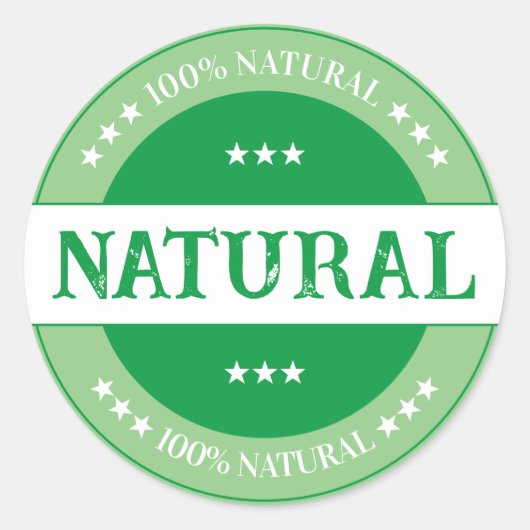 Sticker 100% Étiquette de produit naturel (Devant)