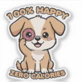 Sticker 100% Heureux Zéro Calories (Devant)