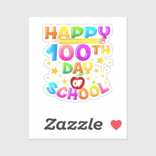 Sticker 100 Jours d'enseignant scolaire 100e Jour d'école (Feuille)