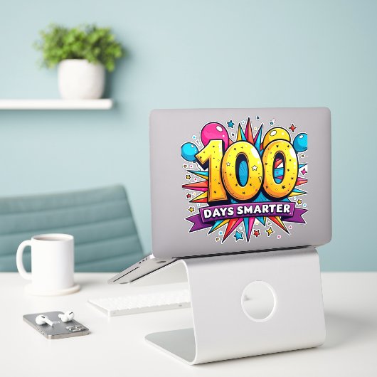 Sticker 100 jours plus intelligent (Ordinateur portable sur le bureau)