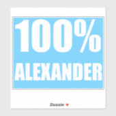 Sticker 100 % nom Alexander (Feuille)