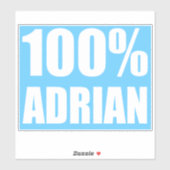 Sticker 100 pour cent Adrian nom (Feuille)