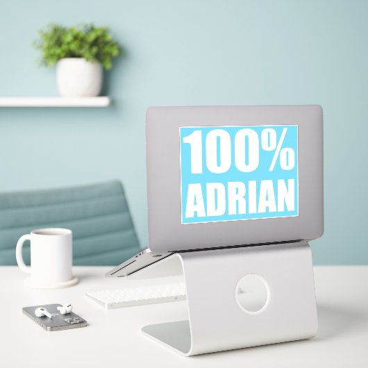 Sticker 100 pour cent Adrian nom (Ordinateur portable sur le bureau)
