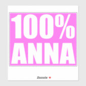 Sticker 100 pour cent Anna nom (Feuille)