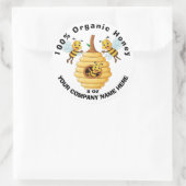 Sticker 100% Pure Honey Bee Lable Classic Round (Sac)