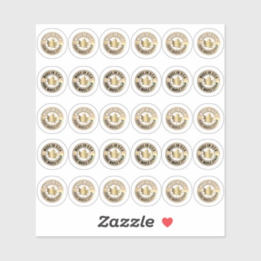 Sticker 100% Sirop d'érable Mini-bâton en érable sucre rou (Feuille)