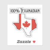 Sticker 100% Texanadien en Vinyl Coupé sur mesure (Feuille)
