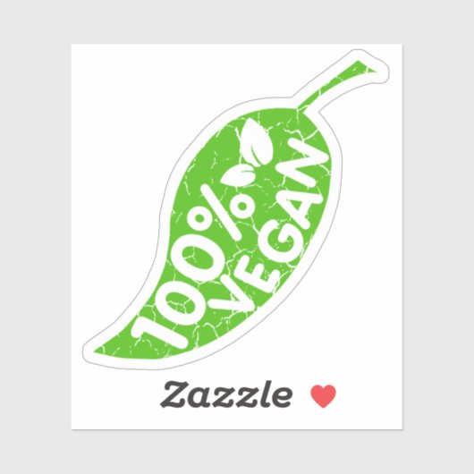 Sticker 100% Vegan, (Feuille)