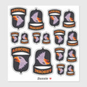 Sticker 101e Division aéroportée hurlant des aigle Contour (Feuille)