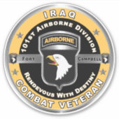 Sticker 101e division aéroportée Iraq Vétérinaire (Devant)