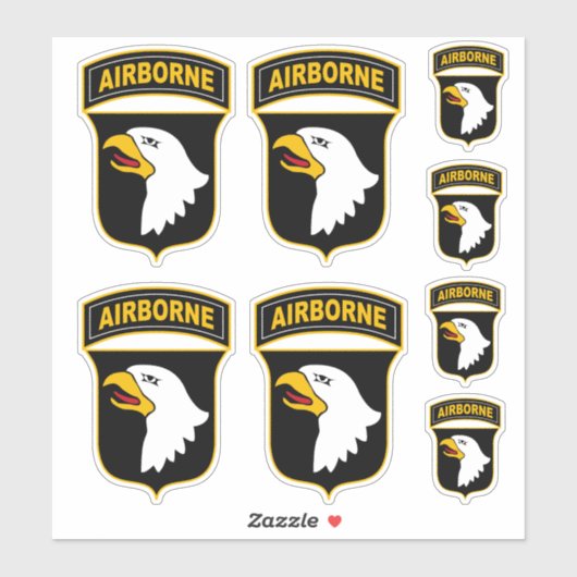 Sticker 101e division aéroportée Vétéran militaire (Feuille)