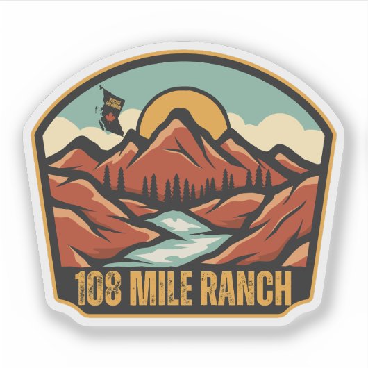 Sticker 108 Mile Ranch, Colombie-Britannique (Devant)
