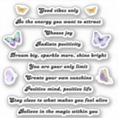 Sticker 10 citations motivationnelles positives (Devant)