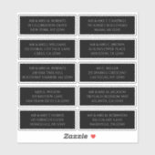 Sticker 10 Nom Adresse de l'invité individuel Noir (Feuille)