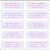 Sticker 10 Nom de l'invité individuel Adresse Lavande myst (Recto)