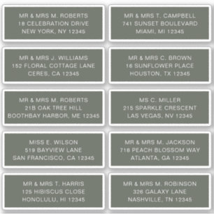 Sticker 10 Nom de l'invité individuel Adresse Mariage de l