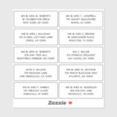 Sticker 10 Nom de l'invité individuel Adresse Mariage de l (Feuille)