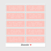 Sticker 10 Nom de l'invité individuel Adresse Mariage de l (Feuille)