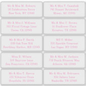 Sticker 10 Nom de l'invité individuel Adresse Mariage de l (Devant)