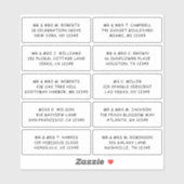 Sticker 10 Nom de l'invité individuel Adresse Mariage de l (Feuille)